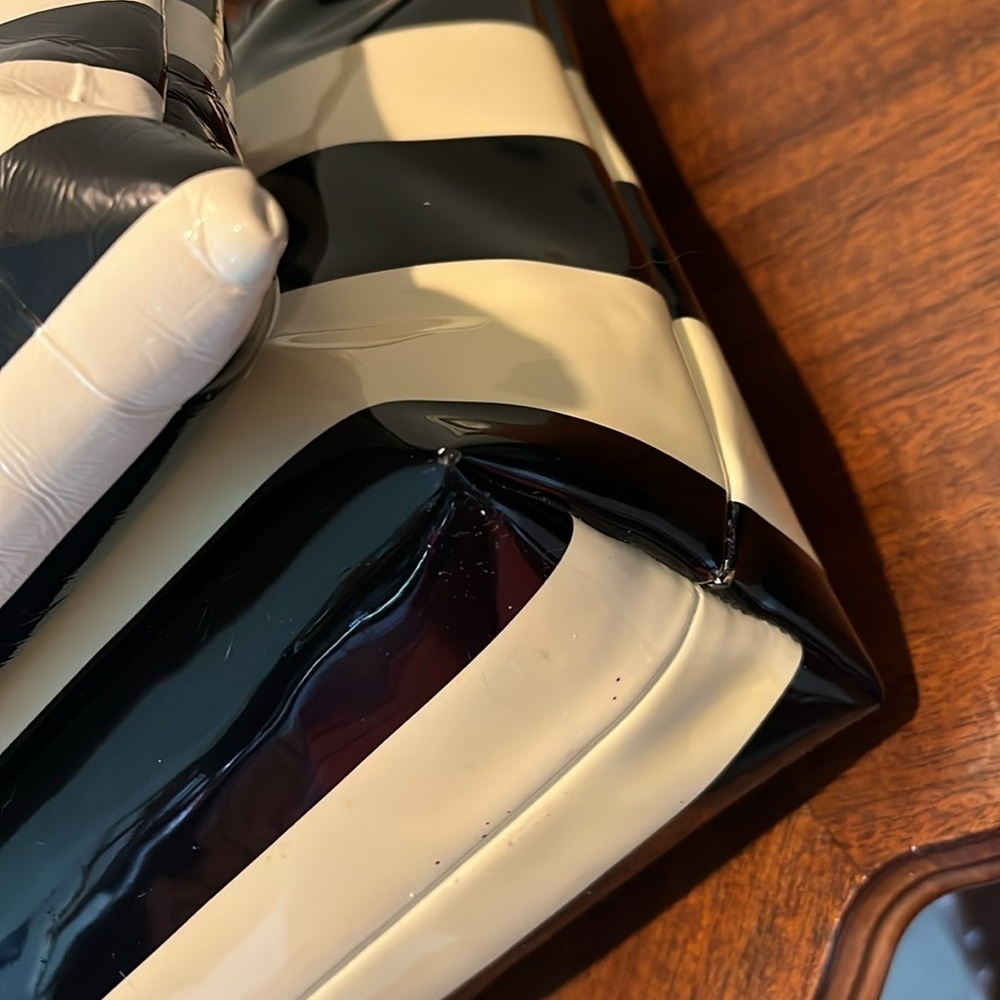 Kate Spade Vintage Striped duo shoulder bag & Zipper Pouch patent leather EUC - Picture 13 of 17